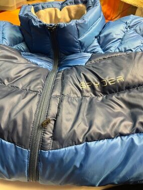 Spyder Two-Tone Blue Quilted Puffer Jacket lightweight XXL